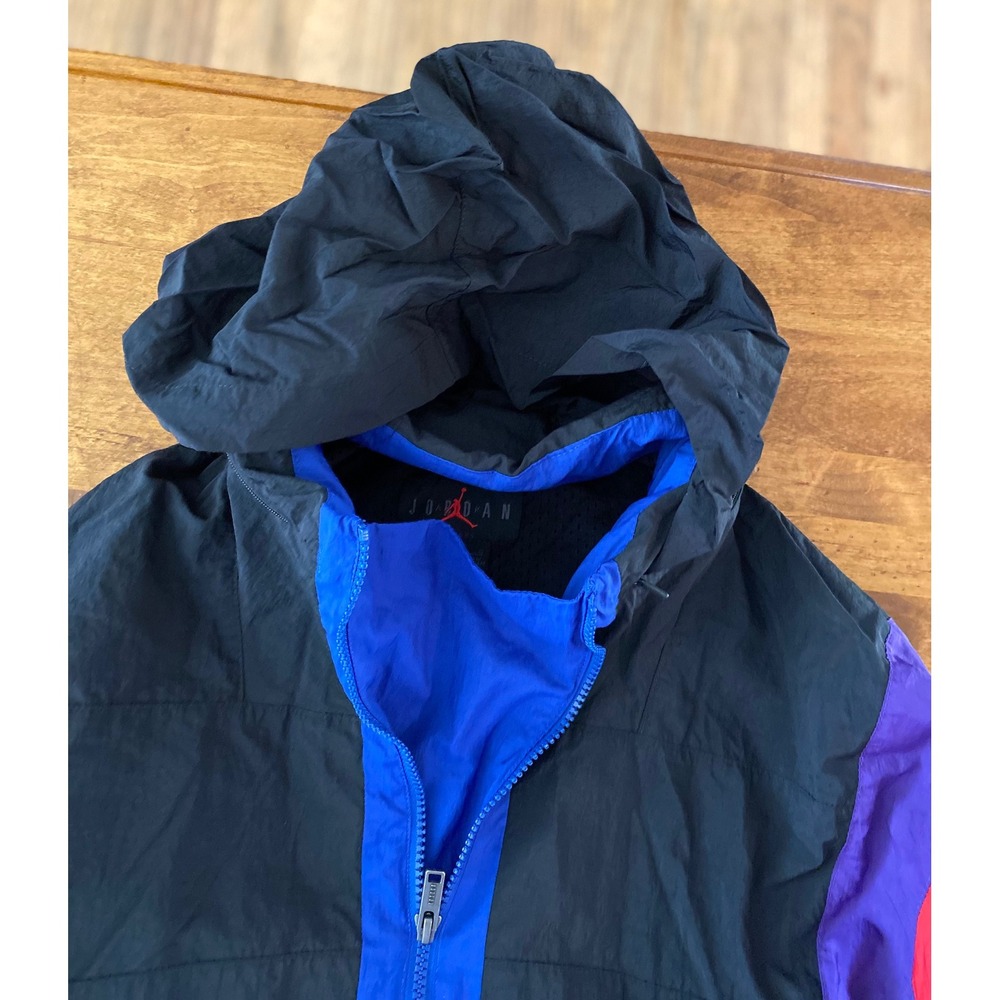 Nike Air Jordan Retro Colorblock Hooded Windbreaker Pullover Jacket Men's L - Picture 15 of 16